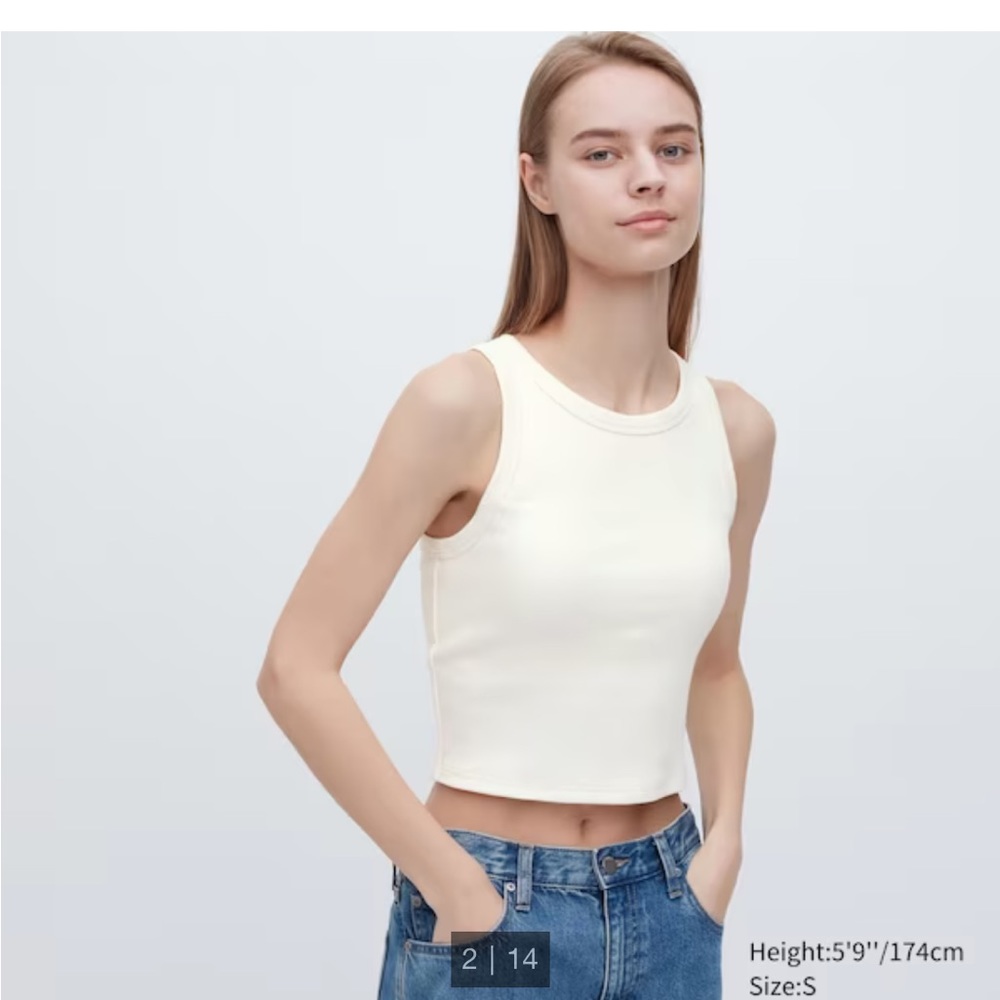 Uniqlo ribbed cropped bra tank